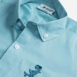 Short Kicks Boys Comfort Fit Solid Button-Down Collar Cotton Casual Shirt image 2