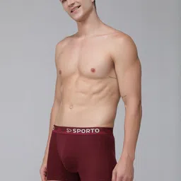 MACHO Pack Of 2 Men 3D fit Solid Outer Elastic Short Trunks image 5