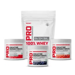 GNC Whey Protein (1 lbs) | Unflavored | Blueberry & Cranberry Creatine (100g) for Strength Recovery-image-3