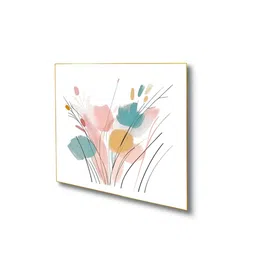 nestroots Elegant White & Peach-Coloured 4 Pieces Floral Canvas Paintings Wall Arts image 3