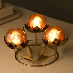 Maison Modern Gold-Toned Emberline Diwali Candle holder-image-85