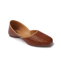 AROOM Women Textured Mojaris Flats image 2