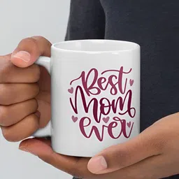 Mr UVD White & Red Typography Printed Ceramic Glossy Mug 350 ML image 2