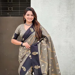 ELITE WEAVES Floral Woven Design Zari Banarasi Saree image 2