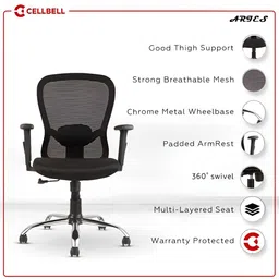 CELLBELL Black Mesh Adjustable Study Chair image 5