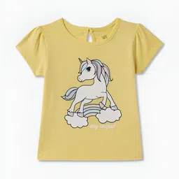 R&B Girls Graphic Printed Round Neck Cotton T-shirt-picture-13