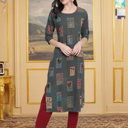 HERE&NOW Women Pack Of 3 Printed Straight Kurta-picture-32
