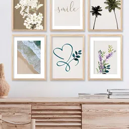 Kotart Brown & White 6 Pieces Wood Abstract Wall Arts-picture-30