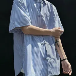 HERE&NOW Men Original Striped Oversized Casual Shirt image 5