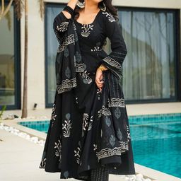 Moda Rapido Women Ethnic Motifs Printed Empire Anarkali Kurta with Palazzos & With Dupatta-picture-25
