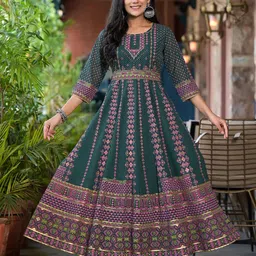 Juniper Ethnic Motifs Printed Fit & Flare Maxi Dress-image-17