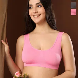 PAAVKI Hosiery Seemless Non Padded Full Coverage Broad Straps Bra-image-31