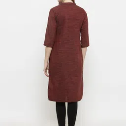 Enchanted Drapes Mandarin Collar Pure Cotton Striaght Kurta image 2