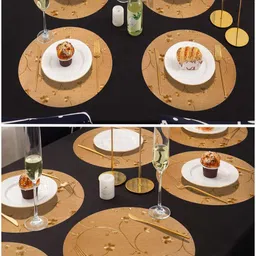 HOKIPO 6-Pcs Floral Round Dining Table Placemats image 4