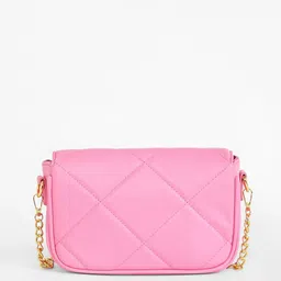 HAUTE SAUCE by Campus Sutra Colourblocked Leather Structured Sling Bag with Quilted image 4