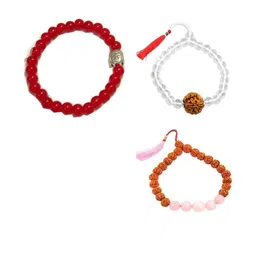 Divine souvenirs Unisex Set Of 3 Artificial Beaded Elasticated Bracelets image 1