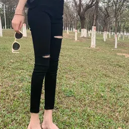 StyleCast x Revolte Women High-Rise Skinny Fit Slash Knee Stretchable Jeans-image-13