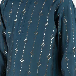 VASTRAMAY Boys Geometric Printed Pathani Kurta with Patiala image 3