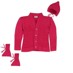 Little Angels Girls Cable Knit Woollen Cardigan-picture-35