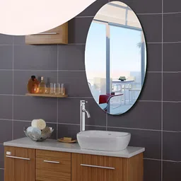 ARYAANSH Grey Round Glass Self Adhesive Wall Mirror-picture-13
