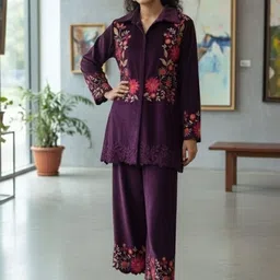 MARC LOUIS Embroidered Shirt With Trousers Co-Ords-picture-30