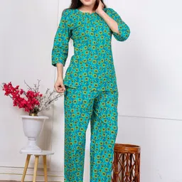 MURLI KURTI Printed Pure Cotton Round Neck Top With Trousers Co-Ords image 4