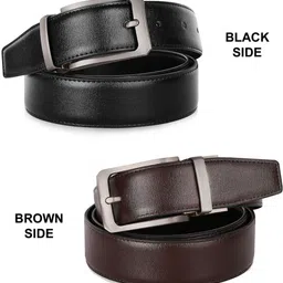 warcks Men Party, Formal, Evening Black Texas Leatherite, Artificial Leather Reversible Belt image 3