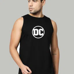 Organic Chics Pack Of 2 Printed Cotton Tank VestsRoyal Avenger-Black DC _S image 2