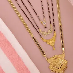 Bhanu diam Gold-Plated Brass Mangalsutra-picture-24