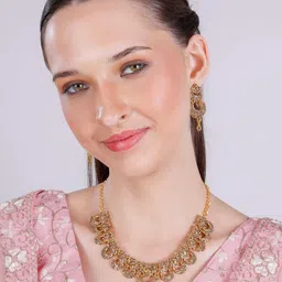 VATSALYA creation Alloy Gold- plated Gold Jewellery Set image 2