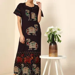 aakarshana Pure Cotton Nighty Nightrdess Maxi Gown For Women-picture-20