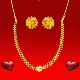 Heer Collection Gold Plated Matte Finish Jewellery Set-image-64