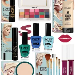 FOPE Set Of 15 Foundation Compact Mascara Lipstick Nail Polish & Brush Set-picture-21