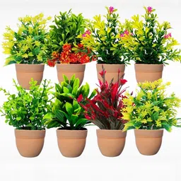 Dekorly Green & Black Vine Leaf Artificial Plant With Po-image-3