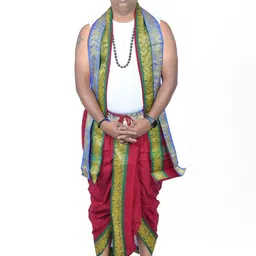 TUNI MANI Men Woven Design Border Cotton Dhoti-image-54