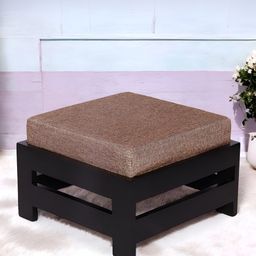 Ikiriya Sheesham Wood Mahagony Finish Foot Stool with Jute Cushion-picture-9