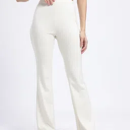 glitchez Women Solid White Track Pants image 2