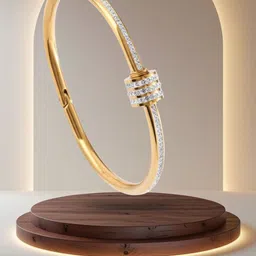 RKB Sales Women Cubic Zirconia Antique Gold-Plated Cuff Bracelet-picture-29