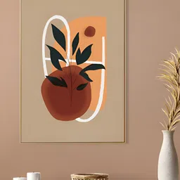 nestroots Beige & Maroon 1 Piece Canvas Abstract Wall Paintings-picture-13