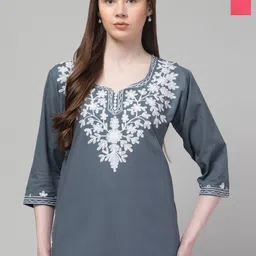 Aura Glam Floral Embroidered Kurti-image-71