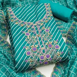 Peachmode Striped Beads & Stones Unstitched Dress Material-picture-10