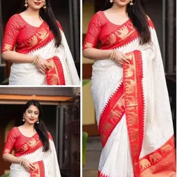 Aman's Impero Women Woven Design Zari Banarasi Saree-picture-19