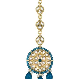 Peora Gold-Plated Kundan-Studded & Beaded Jewellery Set image 4