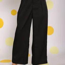 KAORI BY SHREYA AGARWAL Women Relaxed Straight Leg High-Rise Pleated Trousers-picture-33