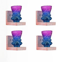 SOMIL Pink Glass Cylinder Printed Wall Lamps-picture-30