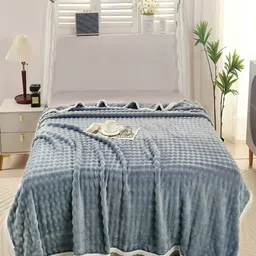 JC HOME Blue AC Room 300 GSM Double Bed Blanket-picture-19