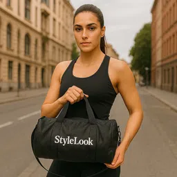tagvin 25 L Gym Duffel Bag - Style Look 25L Gym Duffel Bag | Waterproof Faux Leather Travel & Fitness Bag - Black-picture-48