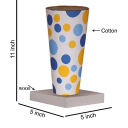 Devansh White Cotton Cylinder Table Lamps With White Square Wood Base image 4