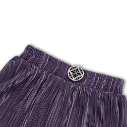 wish karo Girls Accordion Pleated Satin Flared Skirt image 3