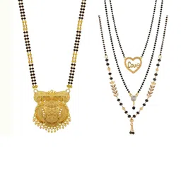 Bhanu diam Gold-Plated Brass Mangalsutra-picture-15
